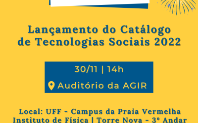 Participe: Lançamento do Catálogo de Tecnologias Sociais 2022 da UFF